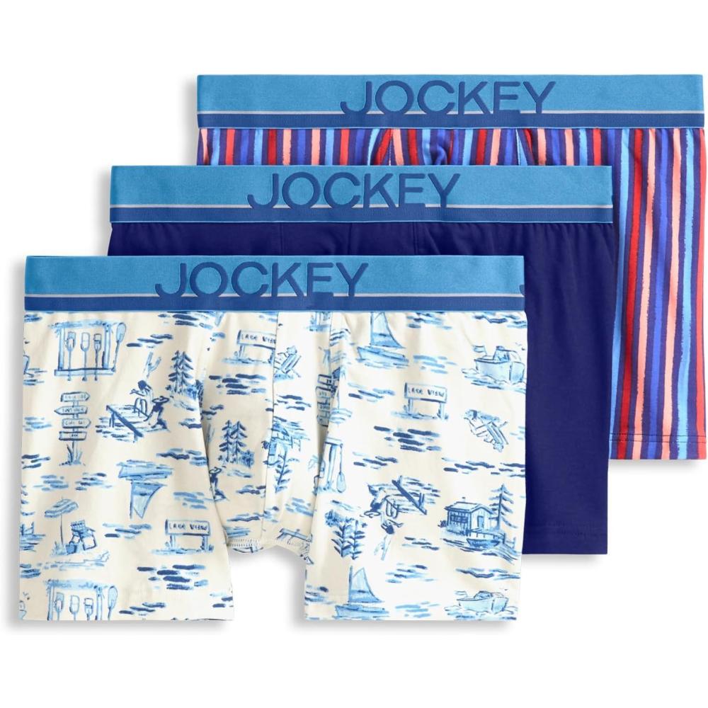 imageJockey Mens Underwear True Style 4 Trunk 3 PackMajestic Camp