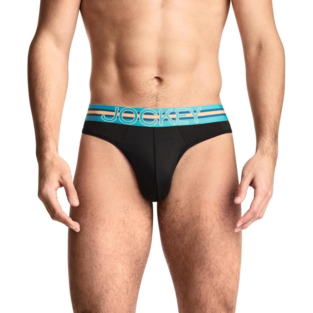 imageJockey Sport Mens Underwear Stability Pouch Microfiber ThongBlack Ocean