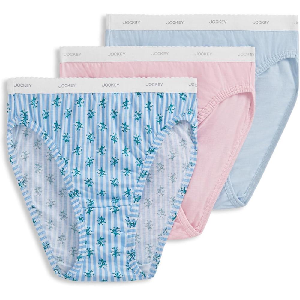 imageJockey Womens Underwear Classic French Cut 3 PackElegant Blooms