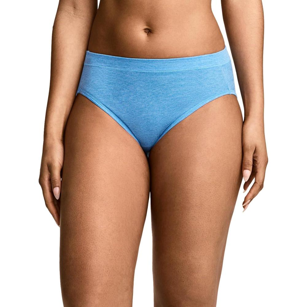 imageJockey Womens Underwear Cotton Stretch Hi CutBlue Satin