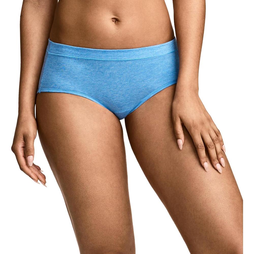 imageJockey Womens Underwear Cotton Stretch HipsterBlue Satin