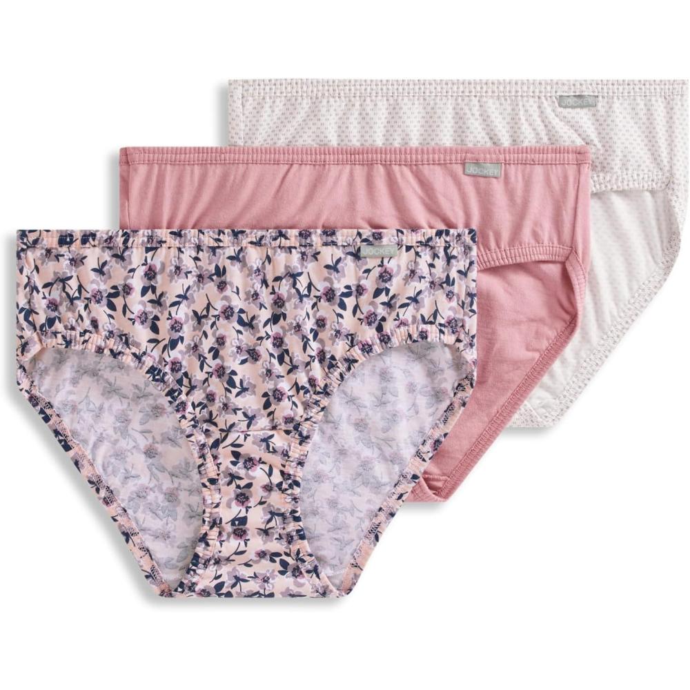 imageJockey Womens Underwear Elance Bikini 3 PackCosmetic Pink