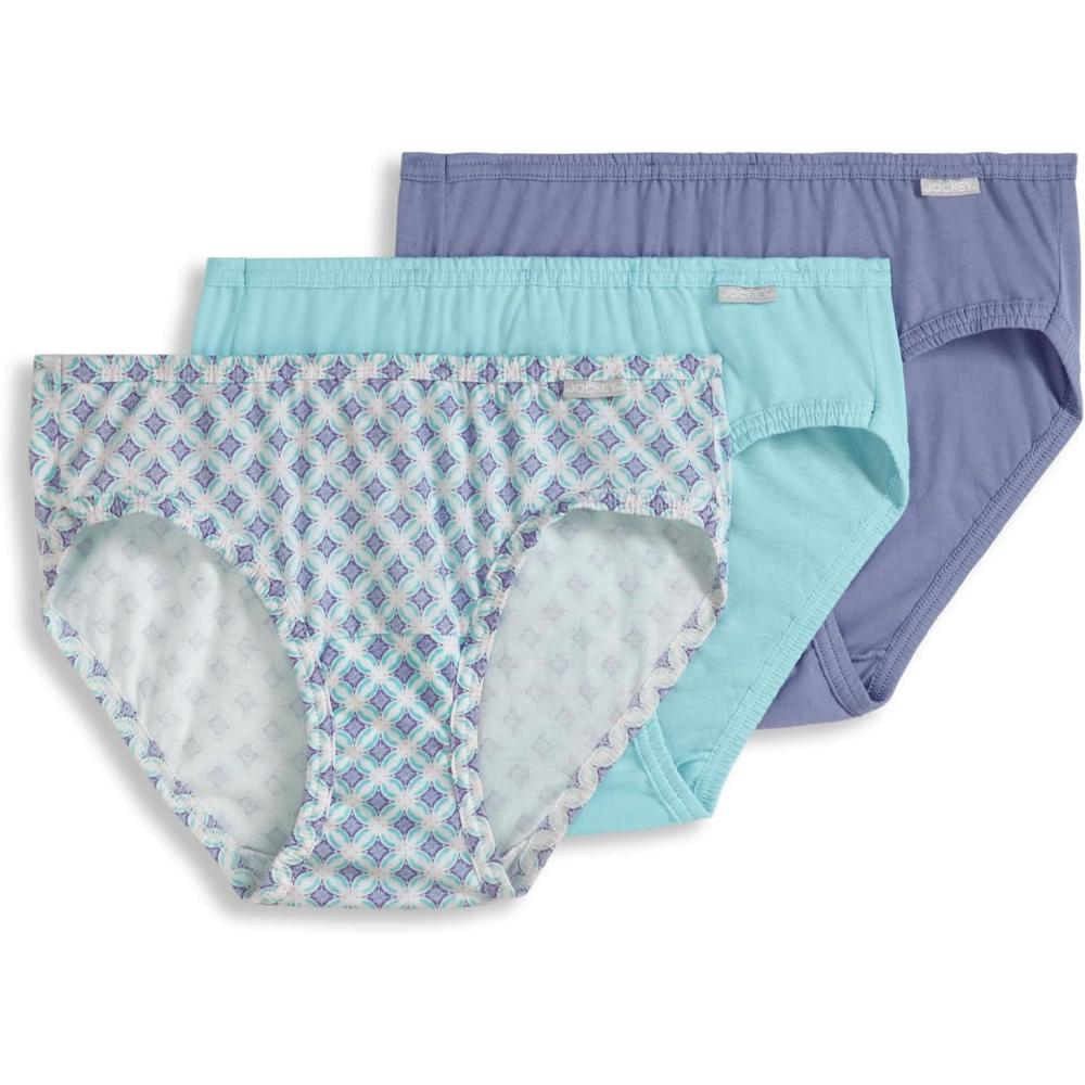 imageJockey Womens Underwear Elance Bikini 3 PackSeaWinter SprigHydrangea