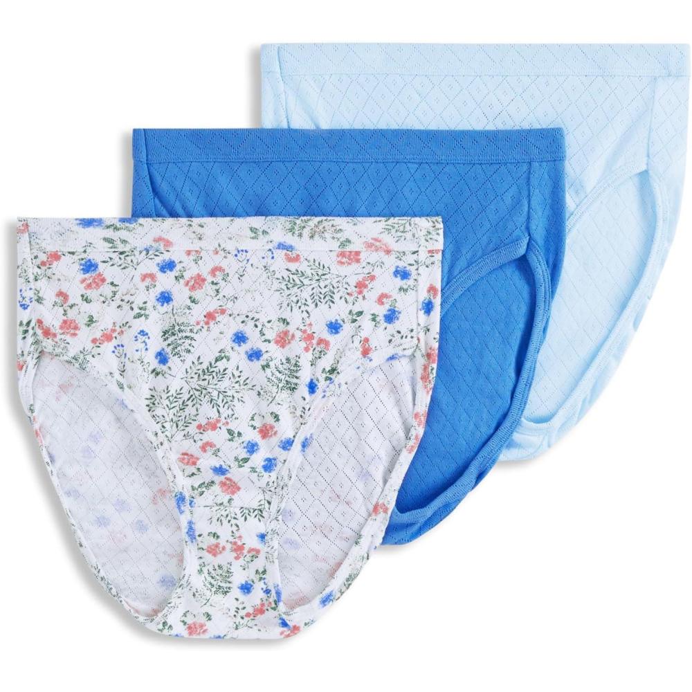 imageJockey Womens Underwear Elance Breathe French Cut 3 PackGarden Ferns