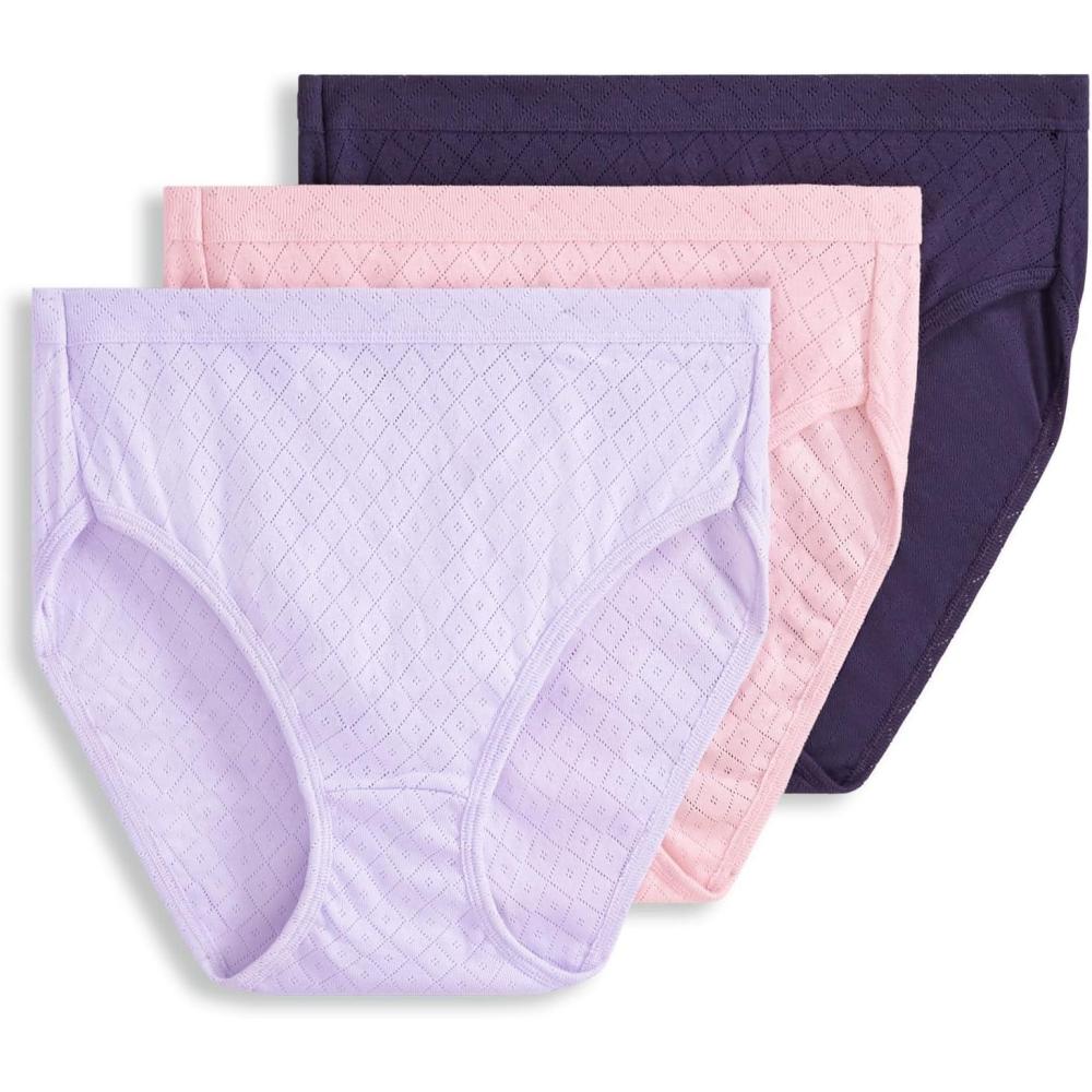 imageJockey Womens Underwear Elance Breathe French Cut 3 PackPurple Dream