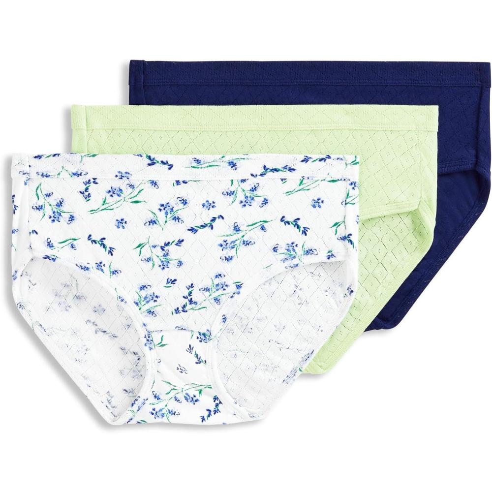 imageJockey Womens Underwear Elance Breathe Hipster  3 PackMajestic Mint