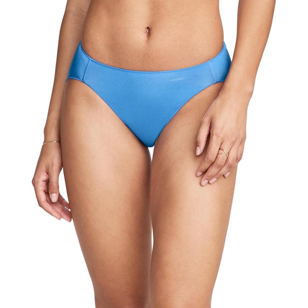imageJockey Womens Underwear No Panty Line Promise Tactel Hi CutCrisp Blue
