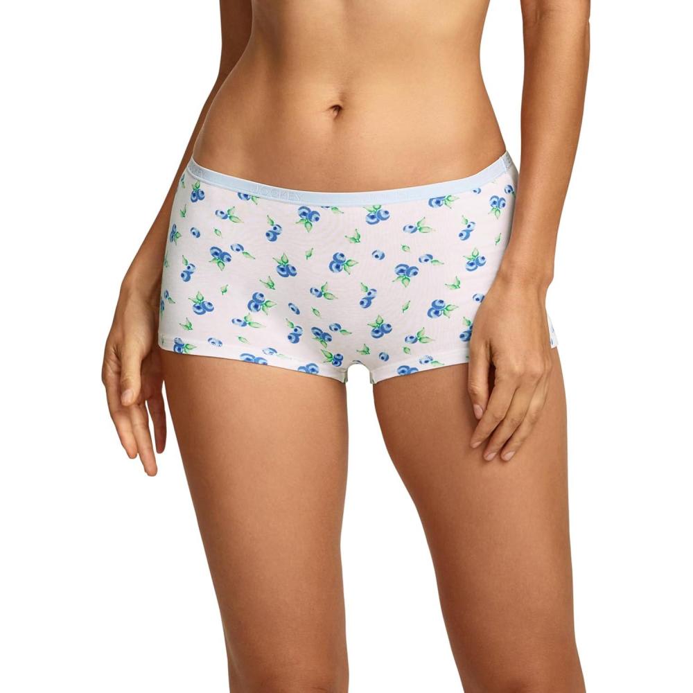 imageJockey Womens Underwear Organic Cotton Stretch BoyshortBlueberry Pop