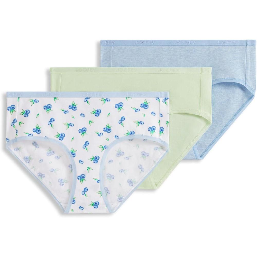 imageJockey Womens Underwear Organic Cotton Stretch Logo Hipster  3 PackBerry Bliss