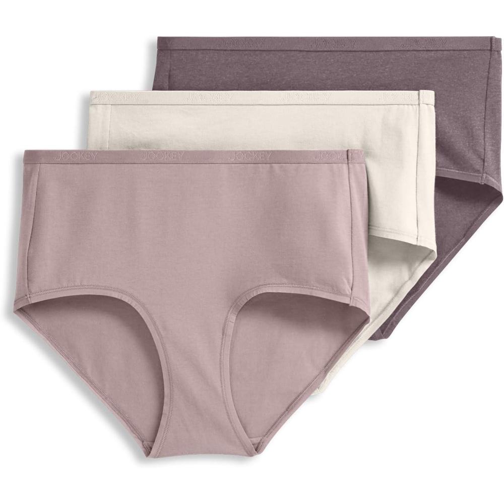 imageJockey Womens Underwear Organic Cotton Stretch Logo Modern Brief 3 PackTwilight Haze
