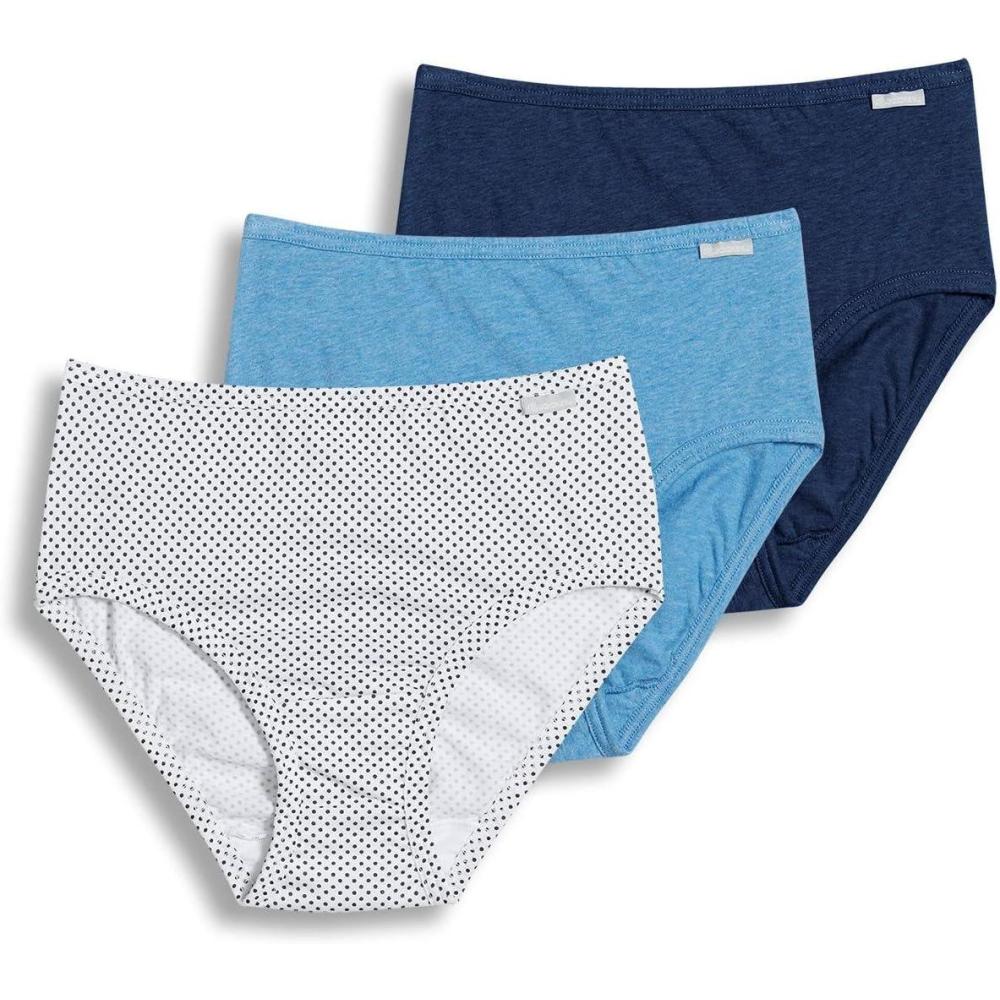 imageJockey Womens Underwear Plus Size Elance Hipster 3 PackBlue HeatherDeep BlueBlue Dot