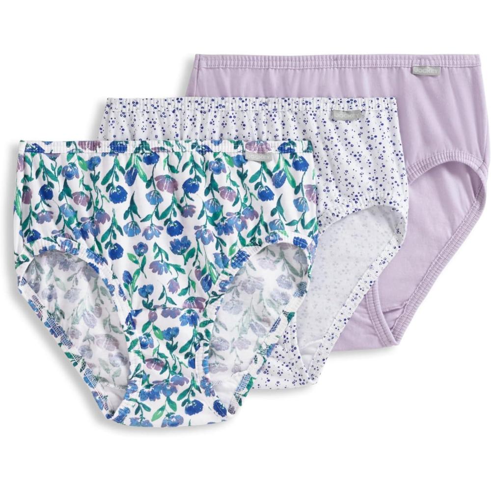 imageJockey Womens Underwear Plus Size Elance Hipster 3 PackFlower Fields