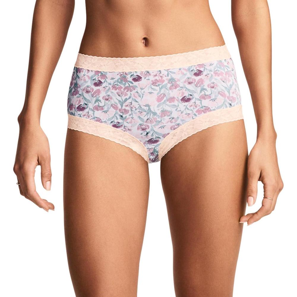 imageJockey Womens Underwear Soft Stretch Lace Microfiber BriefFlower Field