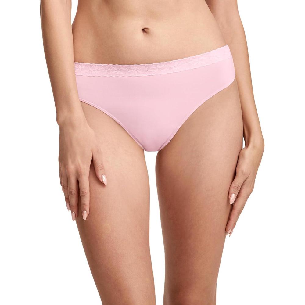 imageJockey Womens Underwear Soft Stretch Lace Microfiber ThongPink Shadow