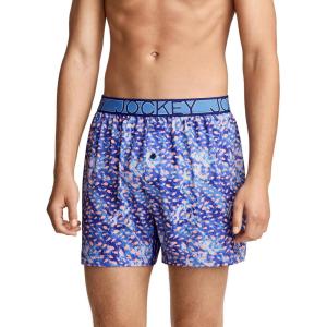 Jockey Men’s Underwear Active Microfiber 4.5″ Boxer(Schooling Fish)