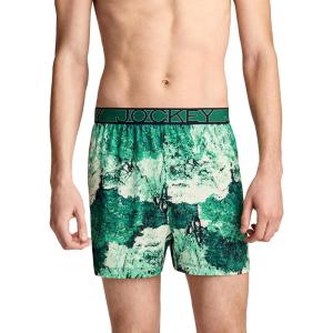 Jockey Men’s Underwear Active Microfiber 4.5″ Boxer(Vivid Foliage)