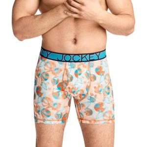 Jockey Men’s Underwear Active Microfiber 5″ Boxer Brief(Beach Toss)