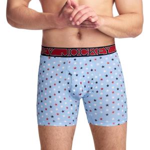 Jockey Men’s Underwear Active Microfiber 5″ Boxer Brief(Duo Stars)