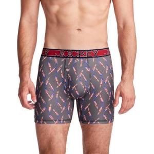Jockey Men’s Underwear Active Microfiber 5″ Boxer Brief(Firecracker)