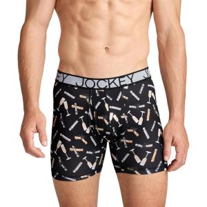 Jockey Men’s Underwear Active Microfiber 5″ Boxer Brief(Holiday Poppers)