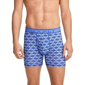 Jockey Men’s Underwear Active Microfiber 5″ Boxer Brief(Lawn Weave)