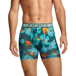 Jockey Men’s Underwear Active Microfiber 5″ Boxer Brief(Remembrance Teal)