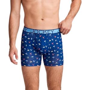 Jockey Men’s Underwear Active Microfiber 5″ Boxer Brief(Umbrella Toss)