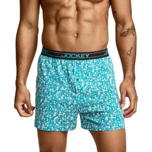 Jockey Men’s Underwear ActiveBlend Knit 5″ Boxer(Floral Whisper)