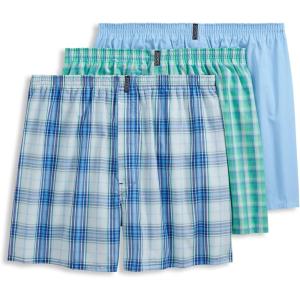 Jockey Men’s Underwear Classics Full Cut 5″ Boxer – 3 Pack(Lily Pad Oasis)