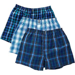 Jockey Men’s Underwear Classics Full Cut 5″ Boxer – 3 Pack(Soft Plaid/Varigated Plaid/Huge Check)