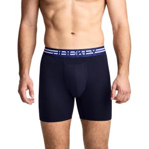 Jockey Men’s Underwear, Mens Boxer Briefs With Pouch, Sport Stability Microfiber 6″ Boxer Brief(Jockey Blue)