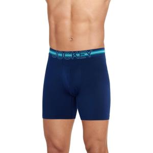 Jockey Men’s Underwear, Mens Boxer Briefs With Pouch, Sport Stability Microfiber 6″ Boxer Brief(Just Past Midnight)