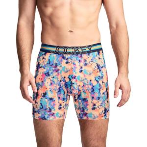 Jockey Men’s Underwear, Mens Boxer Briefs With Pouch, Sport Stability Microfiber 6″ Boxer Brief(Sport Floral)