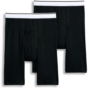 Jockey Men’s Underwear Pouch 10″ Midway Brief – 2 Pack(Black)