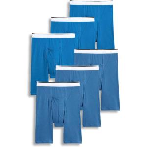 Jockey Men’s Underwear Pouch 10″ Midway Brief – 6 Pack(Blue Spring/Just Blue)