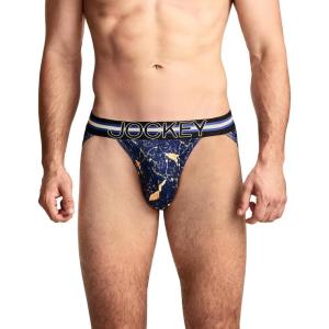 Jockey Men’s Underwear Sport Stability Pouch Microfiber String Bikini(Marbled Navy)