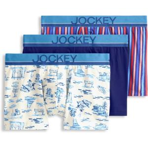 Jockey Men’s Underwear True Style 4″ Trunk – 3 Pack(Majestic Camp)