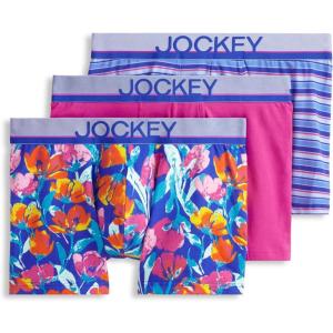 Jockey Men’s Underwear True Style 4″ Trunk – 3 Pack(Royal Stripe)