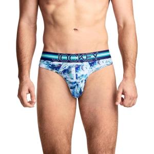 Jockey Sport Men’s Underwear Stability Pouch Microfiber Thong(Blue Stones)