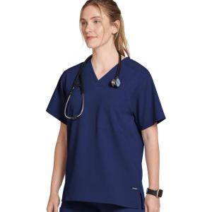 Jockey Unisex Scrubs Classic Unisex One Pocket Stretch Scrub Top(Blue)