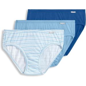 Jockey Women’s Underwear Elance Bikini – 3 Pack(Blue Stardust/Boardwalk Stripe/Marina Blue)