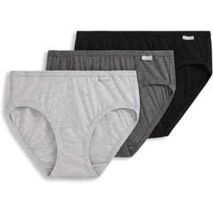 Jockey Women’s Underwear Elance Bikini – 3 Pack(Grey Heather/Charcoal Heather/Black)