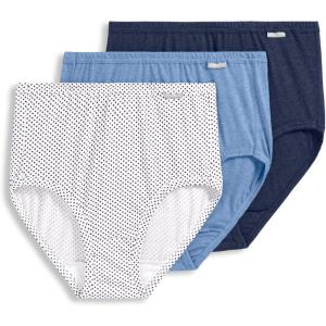 Jockey Women’s Underwear Elance Brief – 3 Pack(Deep Blue Heather/Deep Blue Dot/Sea Blue Heather)