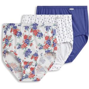 Jockey Women’s Underwear Elance Brief – 3 Pack(Future Dusk/Grape Brush Dot/Floral Wallpaper)