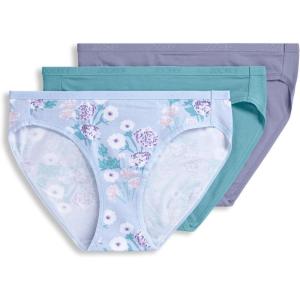 Jockey Women’s Underwear Organic Cotton Stretch Logo Bikini – 3 Pack(Dynasty Floral)