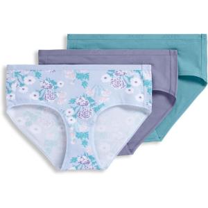 Jockey Women’s Underwear Organic Cotton Stretch Logo Hipster – 3 Pack(Dynasty Floral)