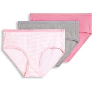 Jockey Women’s Underwear Organic Cotton Stretch Logo Hipster – 3 Pack(Tidal Blush)