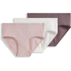 Jockey Women’s Underwear Organic Cotton Stretch Logo Hipster – 3 Pack(Twilight Haze)