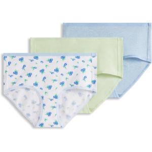Jockey Women’s Underwear Organic Cotton Stretch Logo Modern Brief – 3 Pack(Berry Bliss)