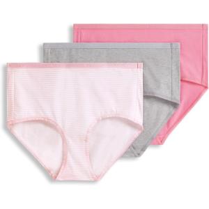 Jockey Women’s Underwear Organic Cotton Stretch Logo Modern Brief – 3 Pack(Tidal Blush)